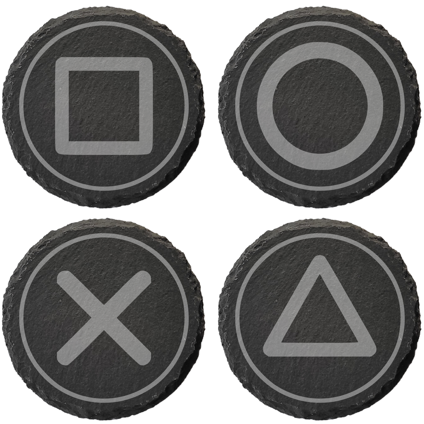 Gamer Slate Coasters – Laser Engraved Controller Designs and Buttons