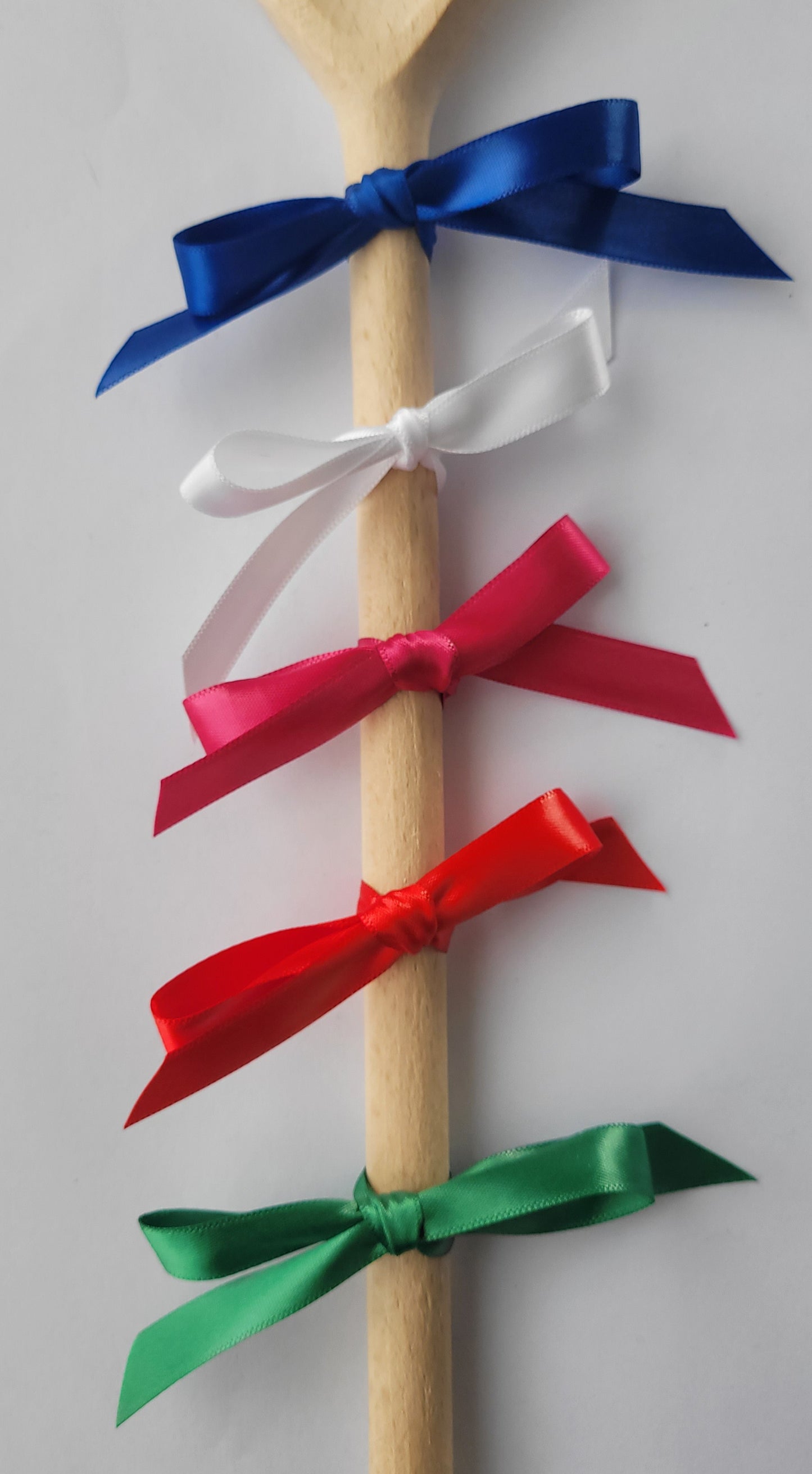Personalised Beech Wooden Spoon – Custom Text on Spoon Head and/or Handle 25cm Gift with Ribbon Option