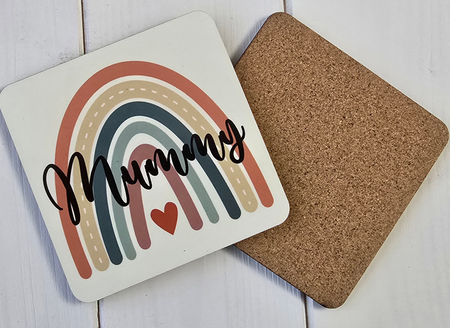 Boho Rainbow Personalised Coaster – Custom Name Sublimation Gift 12 Unique Designs