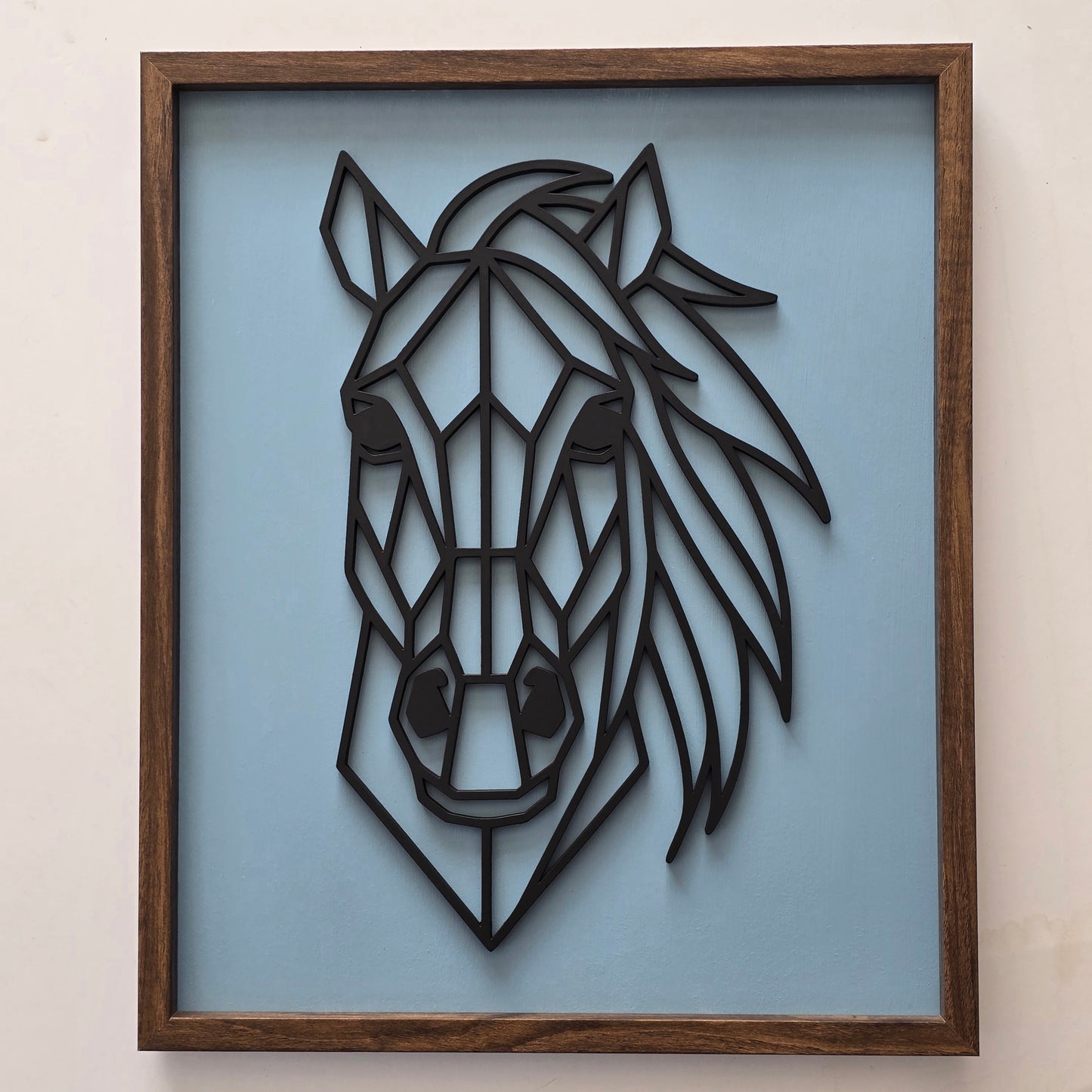 Geometric Horse Head – Framed 3D Line Art Wall Décor with 4 Colour Options