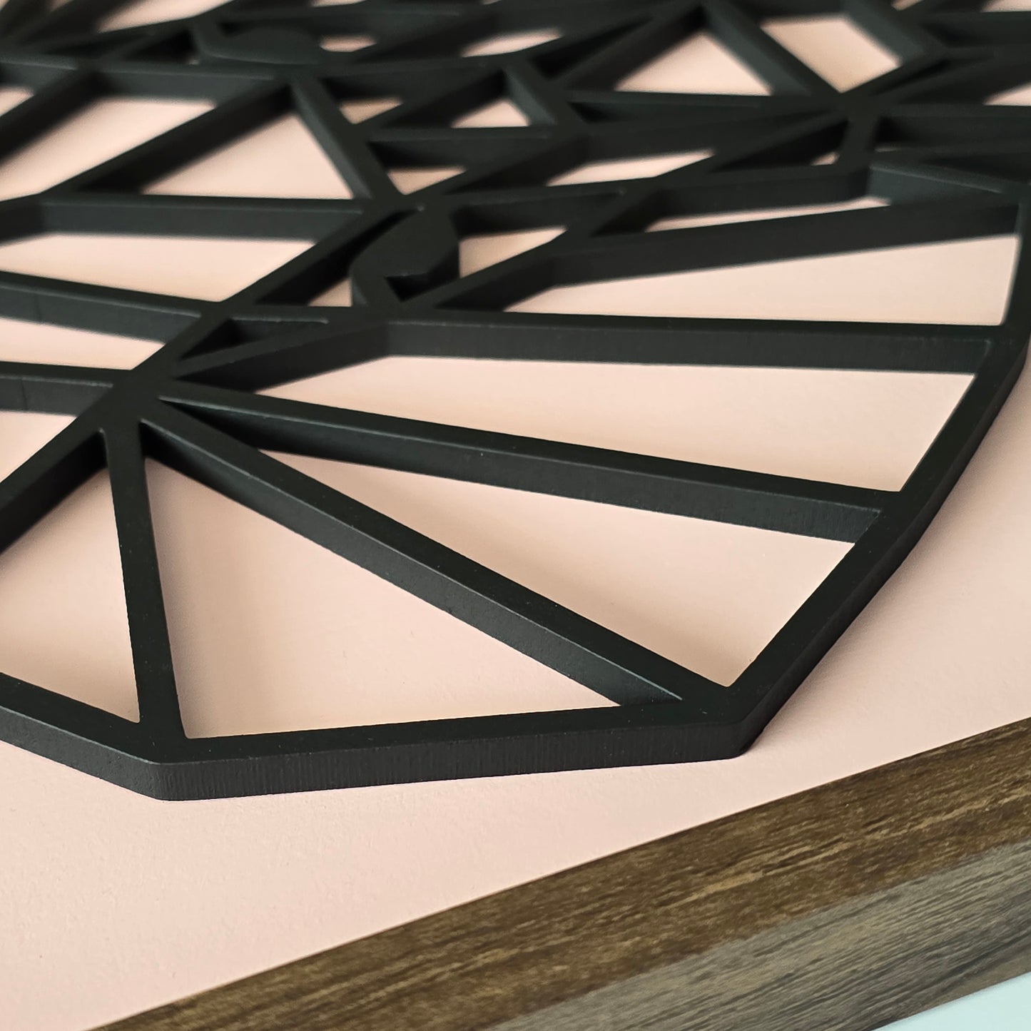 Geometric Elephant Head – Framed Line Art Wall Décor in 4 Colour Options