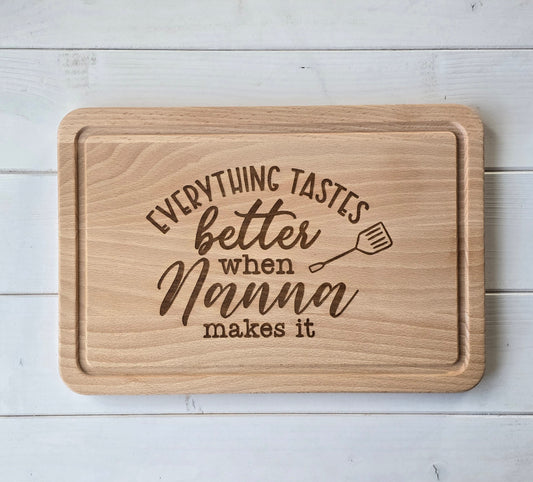 Personalised Beechwood Chopping Board - Laser Engraved Design with Custom Name.