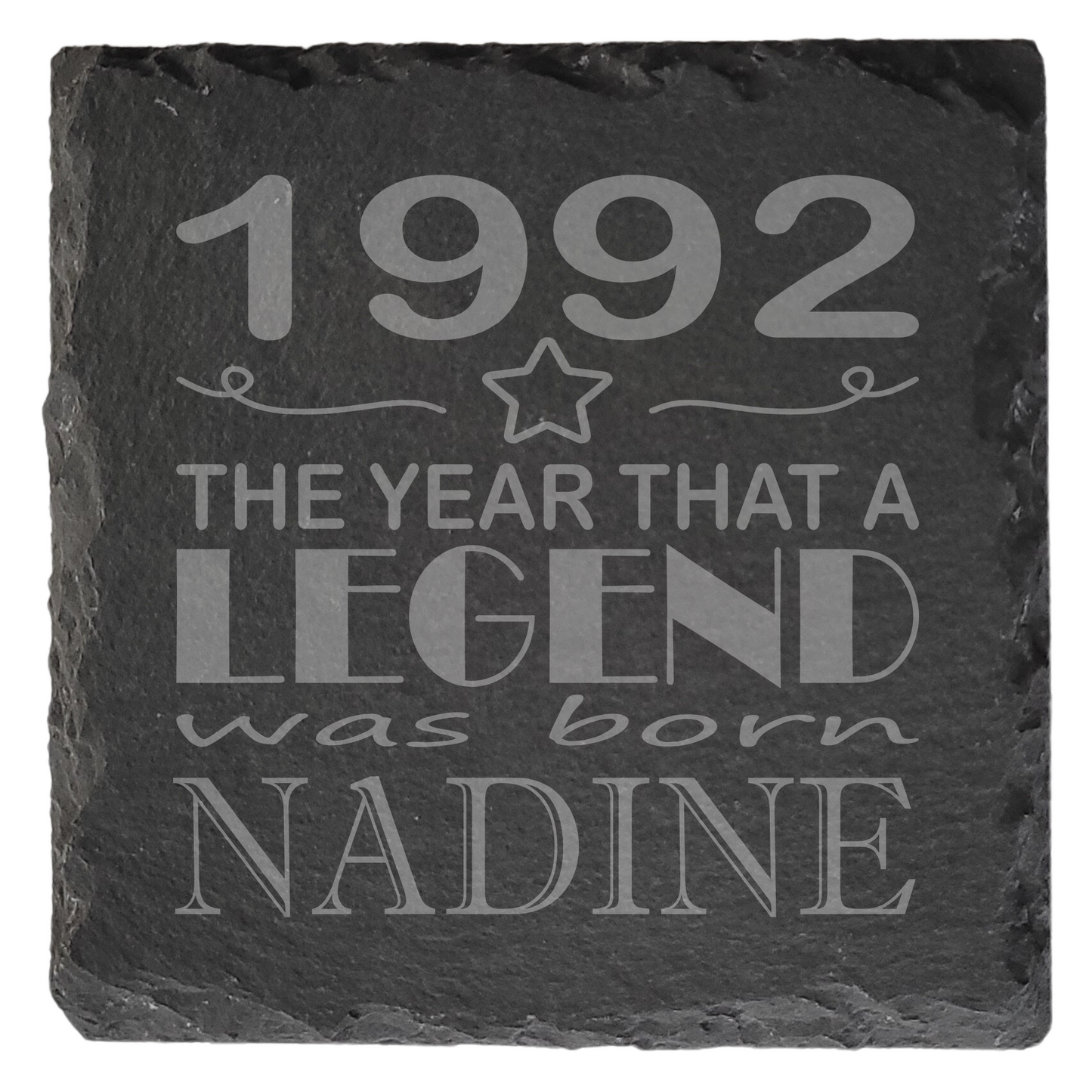 Personalised Slate Coaster – “The Year a Legend Was Born” Design with Custom Name & Birth Year