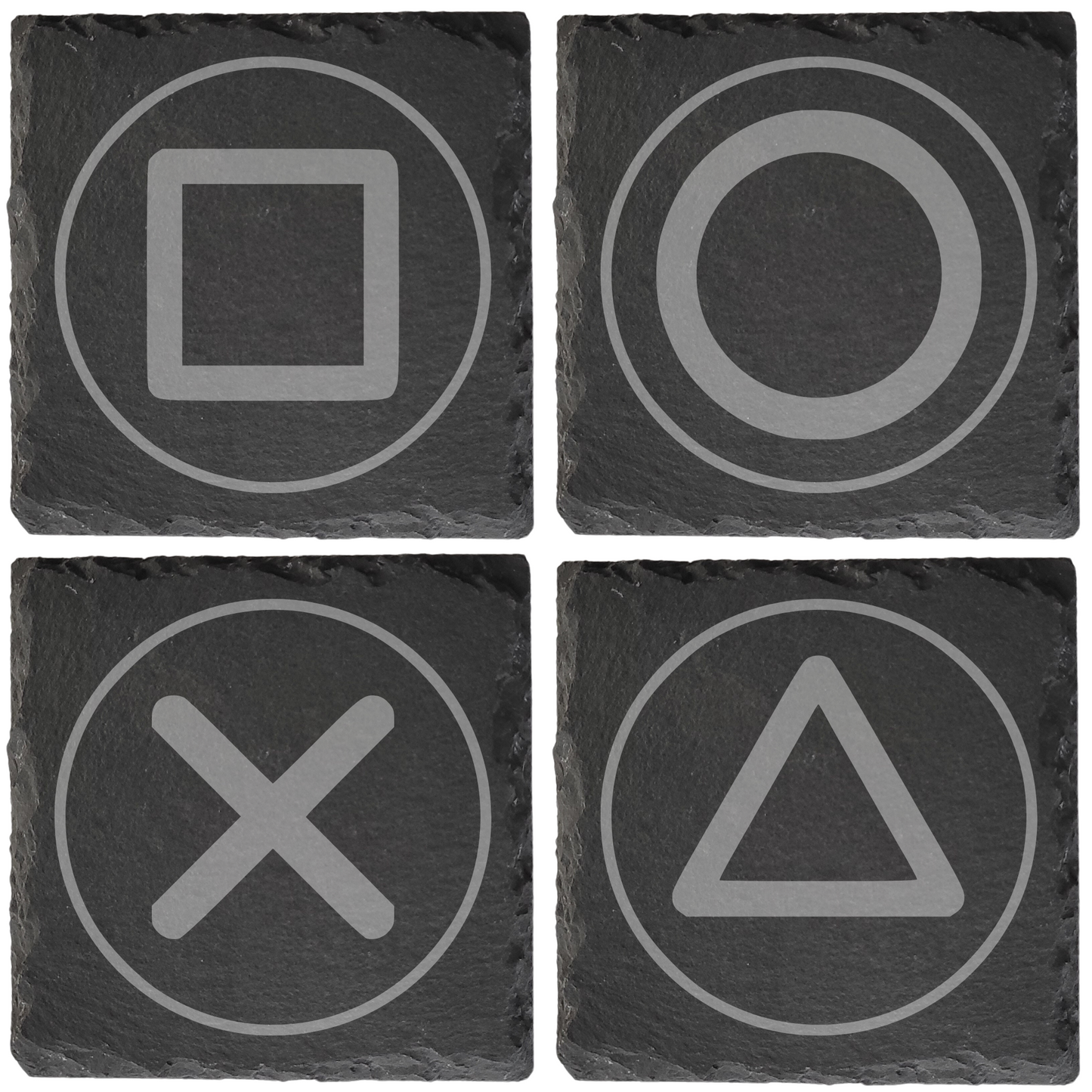 Gamer Slate Coasters – Laser Engraved Controller Designs and Buttons