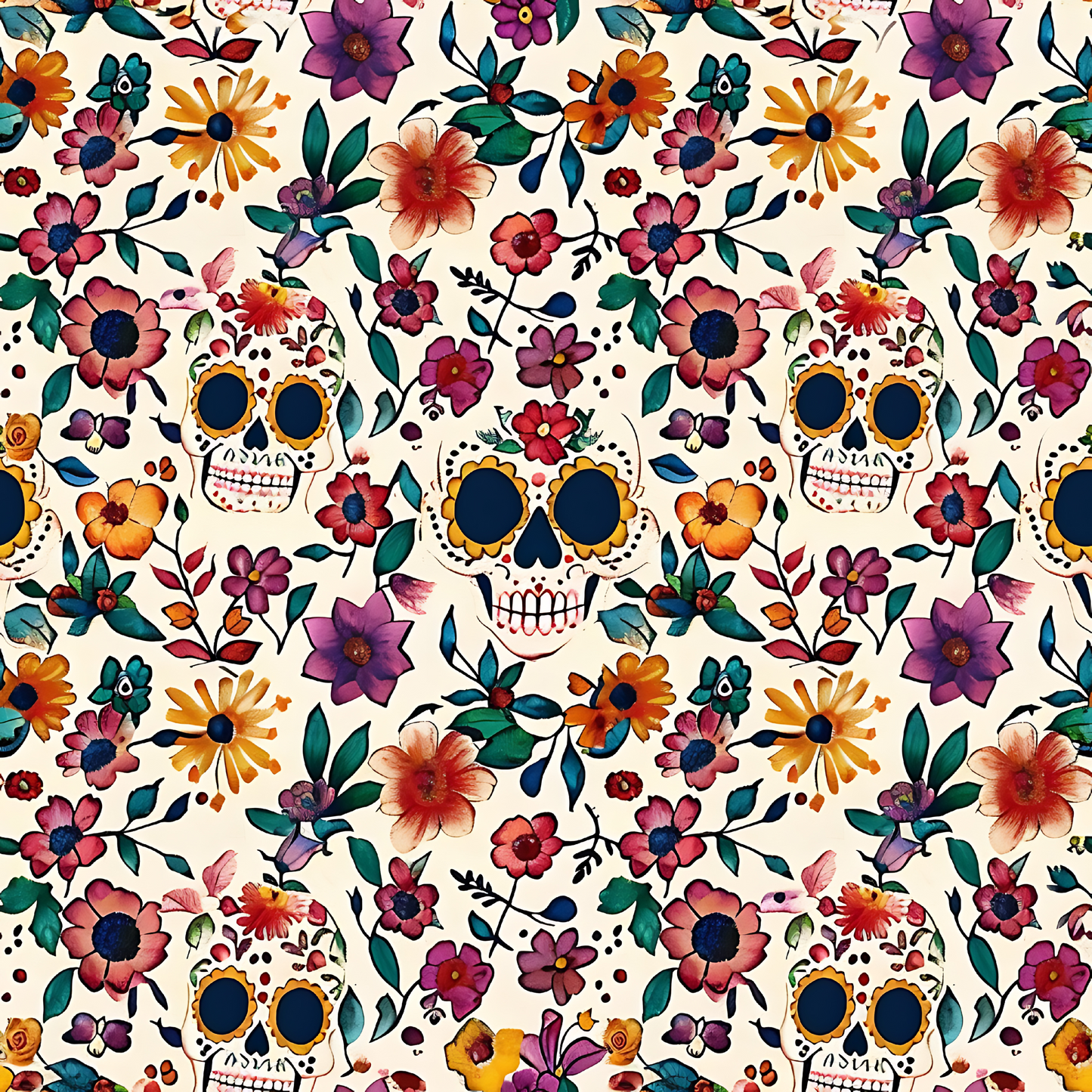 Día de los Muertos Pattern Coasters – Full-Print Colourful Sublimation Designs Mexican Festival Home Décor