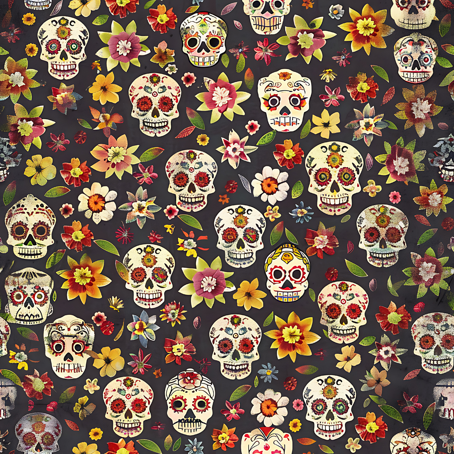 Día de los Muertos Pattern Coasters – Full-Print Colourful Sublimation Designs Mexican Festival Home Décor