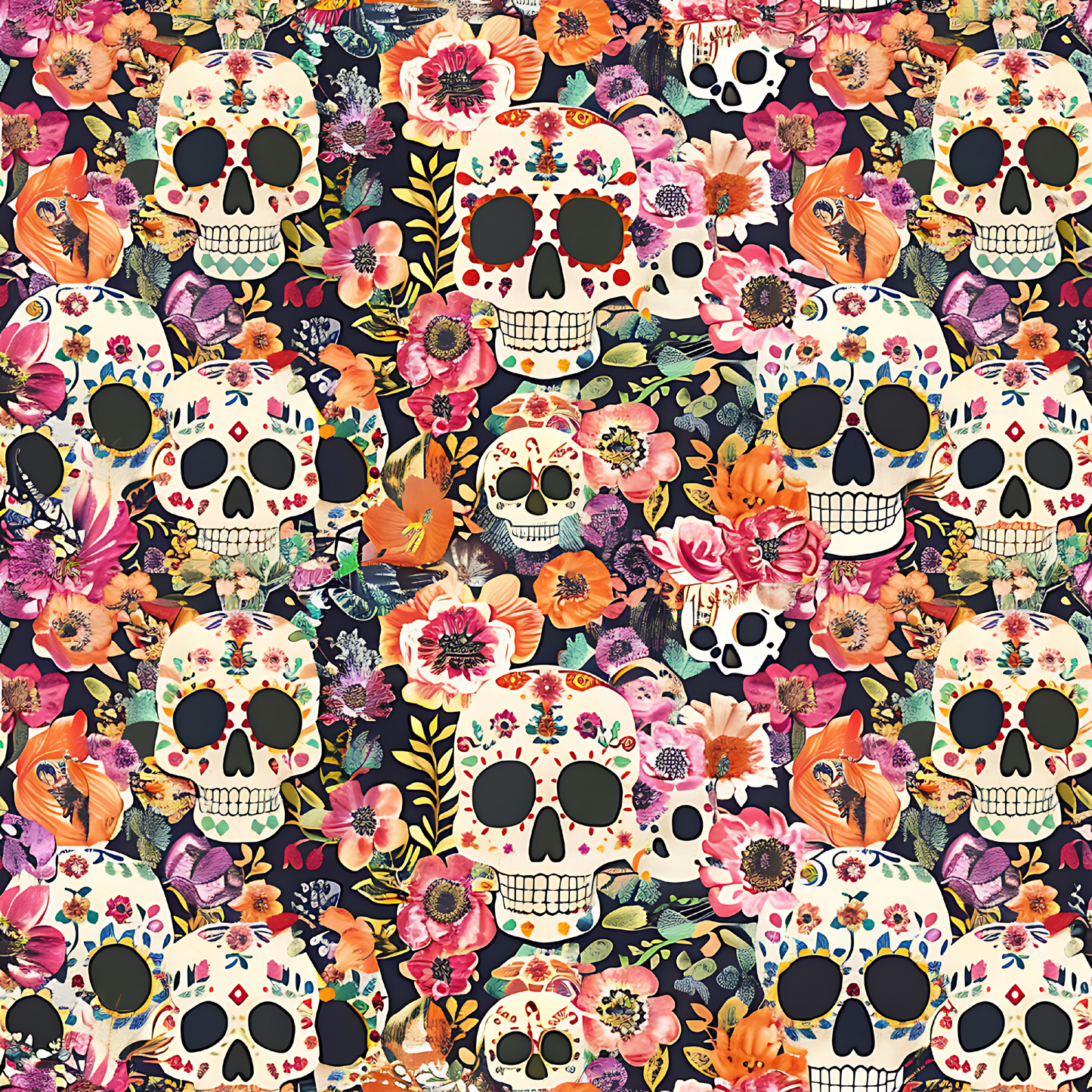 Día de los Muertos Pattern Coasters – Full-Print Colourful Sublimation Designs Mexican Festival Home Décor