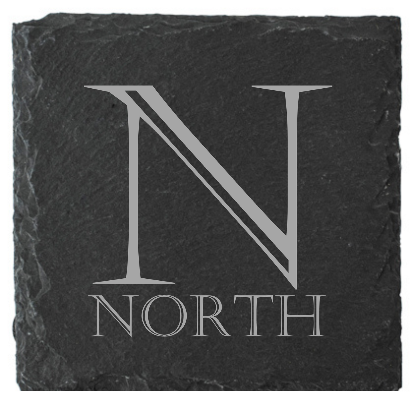 Laser Engraved Compass Slate Coasters – Round or Square | North, South, East, West Design
