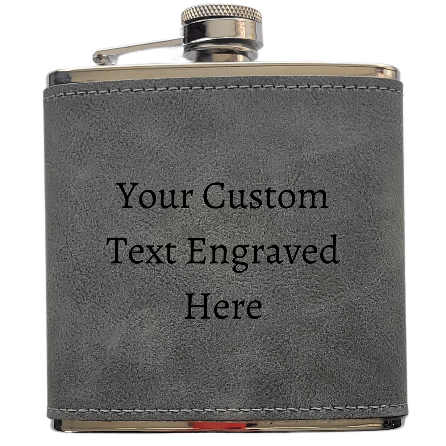 Custom Text Hip Flask – Personalised Laser Engraving, 4 Colours & 5 Font Choices, Gift Box Option