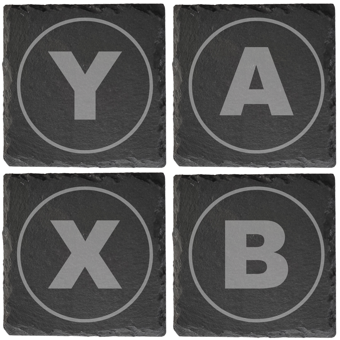 Gamer Slate Coasters – Laser Engraved Controller Designs and Buttons