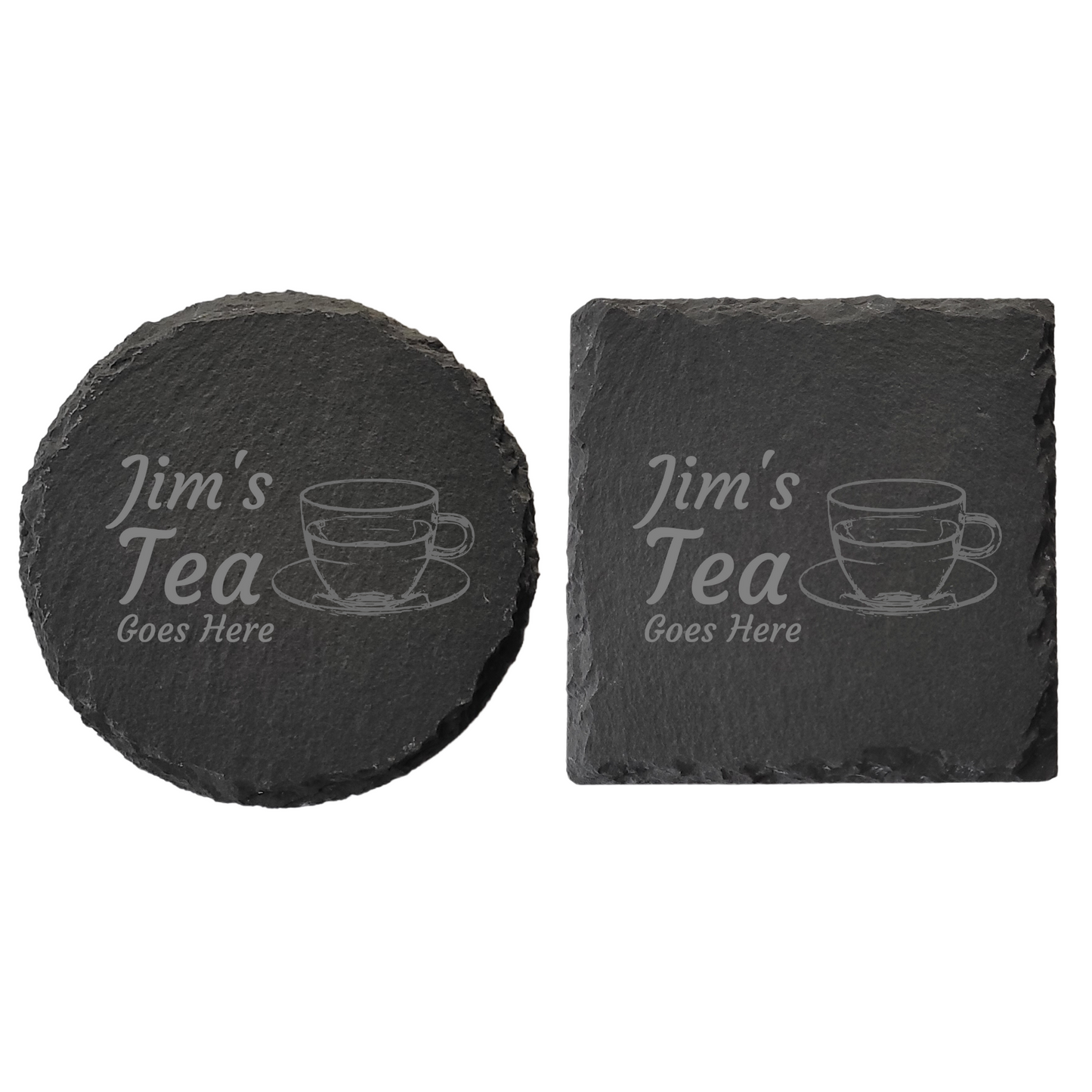 Personalised Slate Drinks Coaster – Custom Name & Drink Design, Laser Engraved