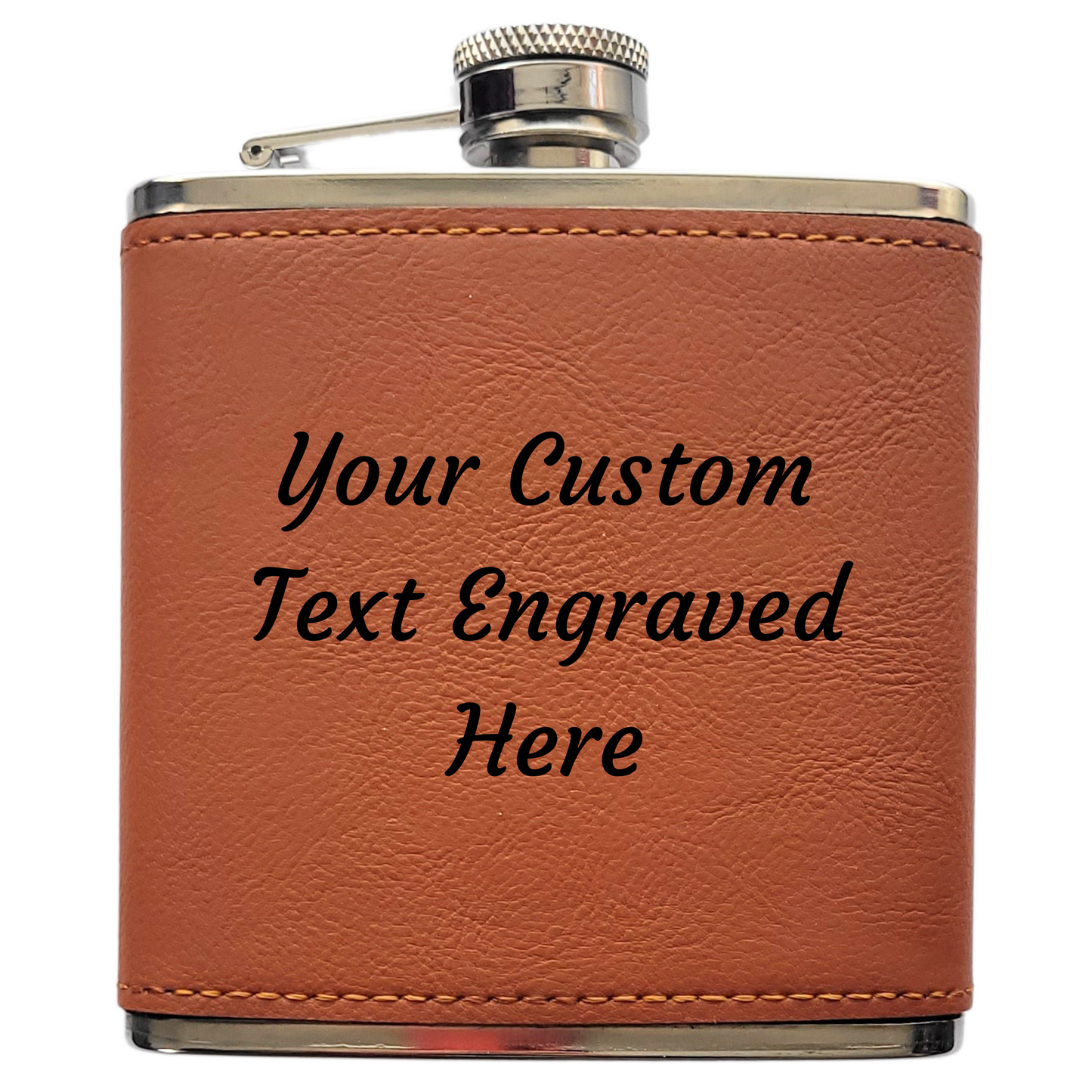 Custom Text Hip Flask – Personalised Laser Engraving, 4 Colours & 5 Font Choices, Gift Box Option