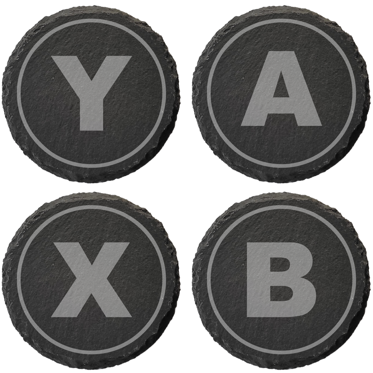 Gamer Slate Coasters – Laser Engraved Controller Designs and Buttons