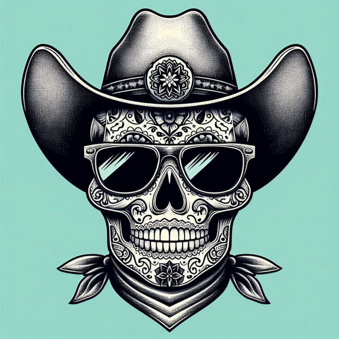 Día de los Muertos Coasters – Colourful Sublimation Coaster Skulls with Modern Details - Mexican Festival Décor