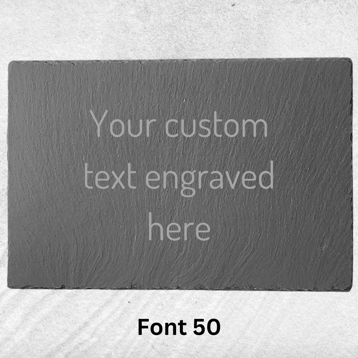Personalised Slate Dinner Placemat – Custom Laser Engraving 6 Font Choices, Any Text Can Be Engraved