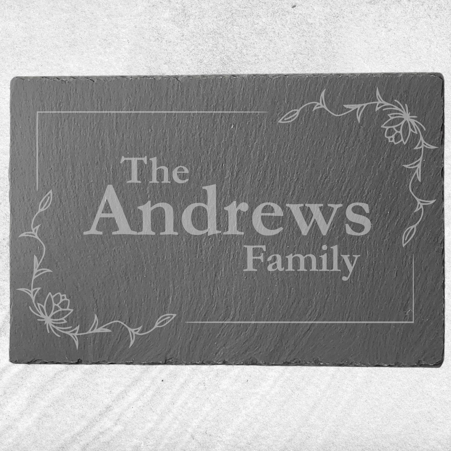 Personalised Slate Dinning Table Placemats – 7 Designs - Custom Family Name - Singles or Sets