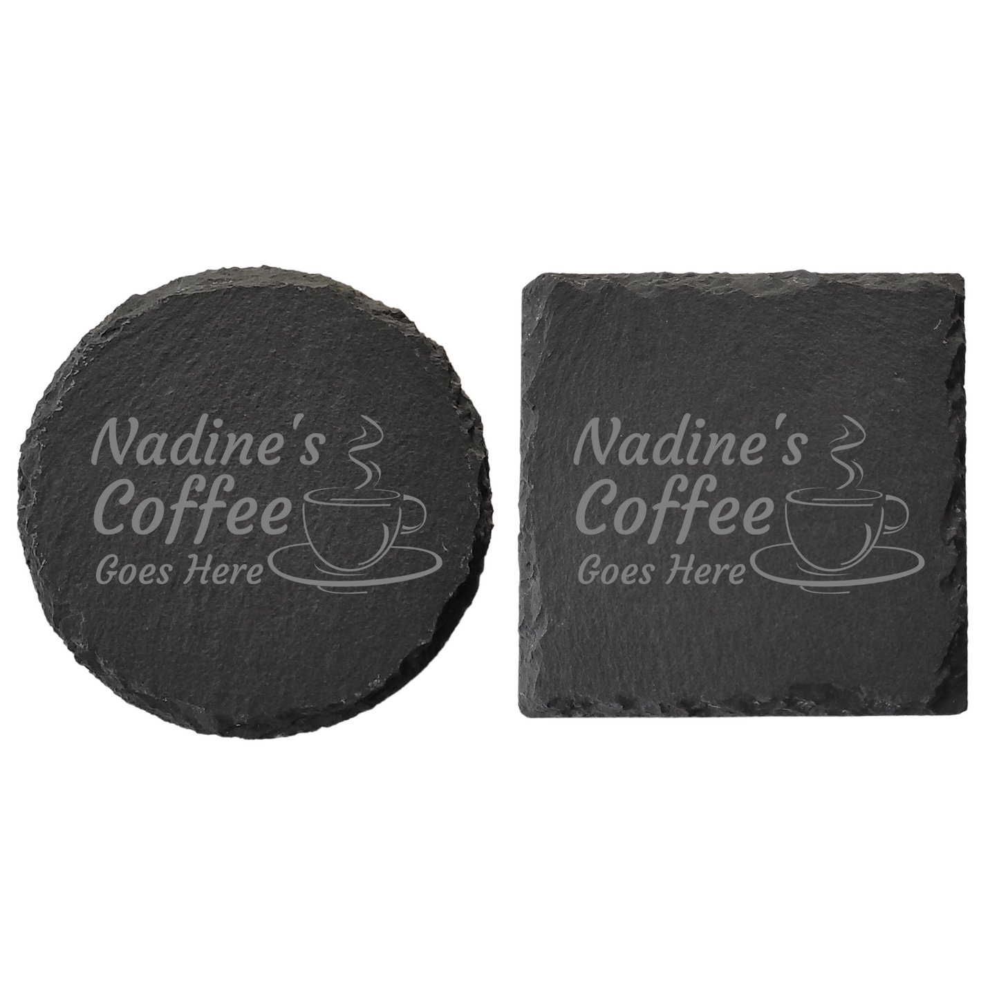 Personalised Slate Drinks Coaster – Custom Name & Drink Design, Laser Engraved