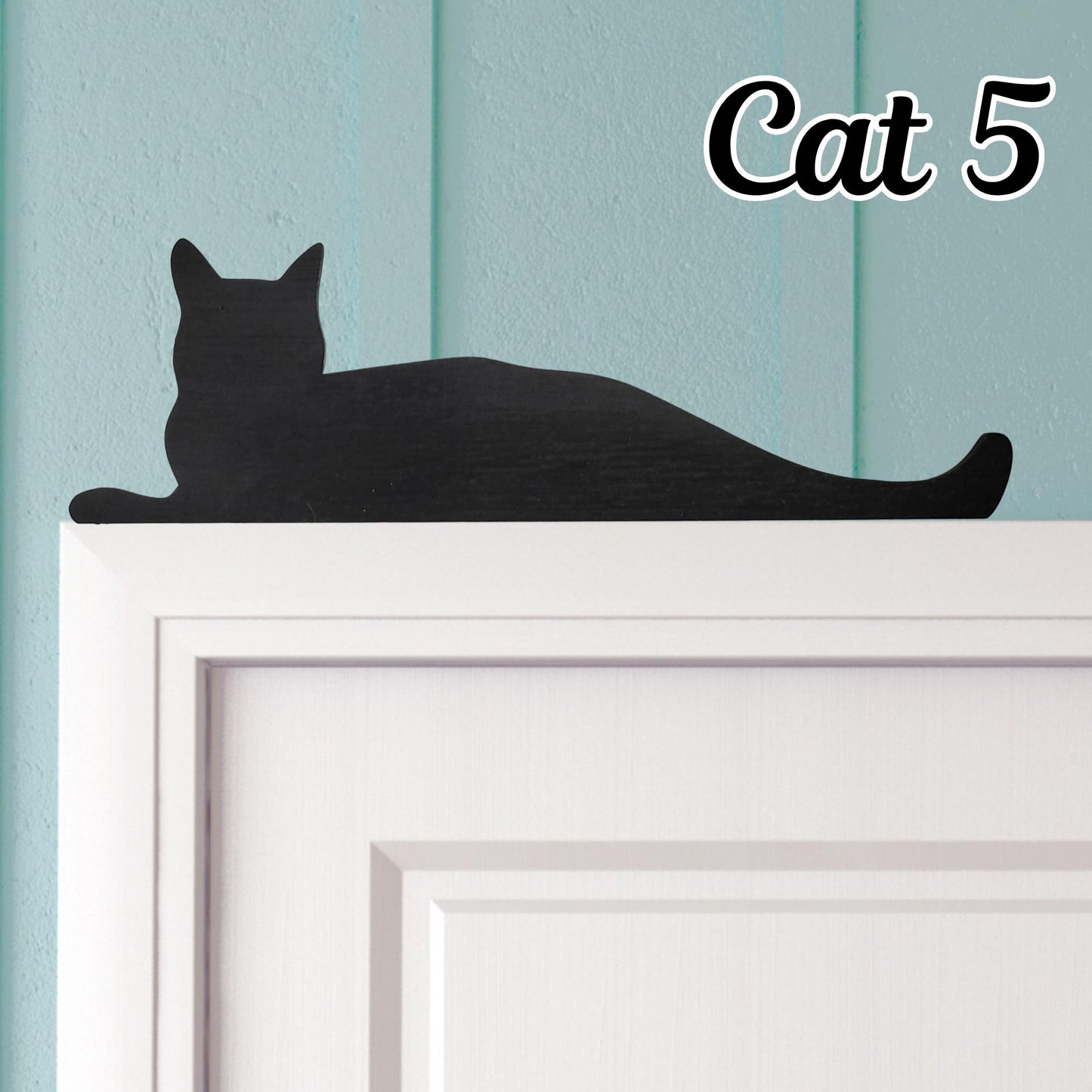 Black Cat Wooden Door Topper – 9 Unique Designs Hand-Painted & Sealed