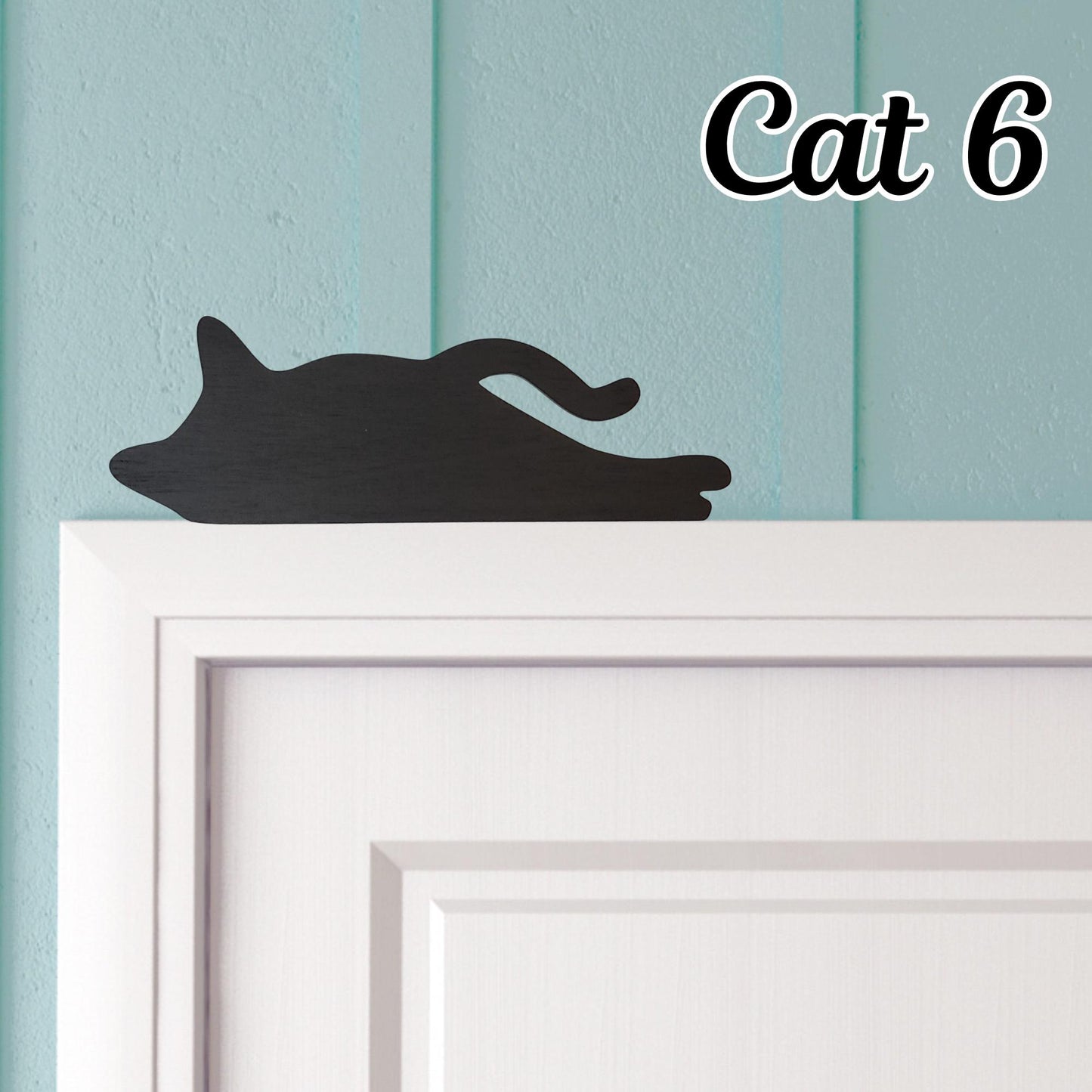 Black Cat Wooden Door Topper – 9 Unique Designs Hand-Painted & Sealed