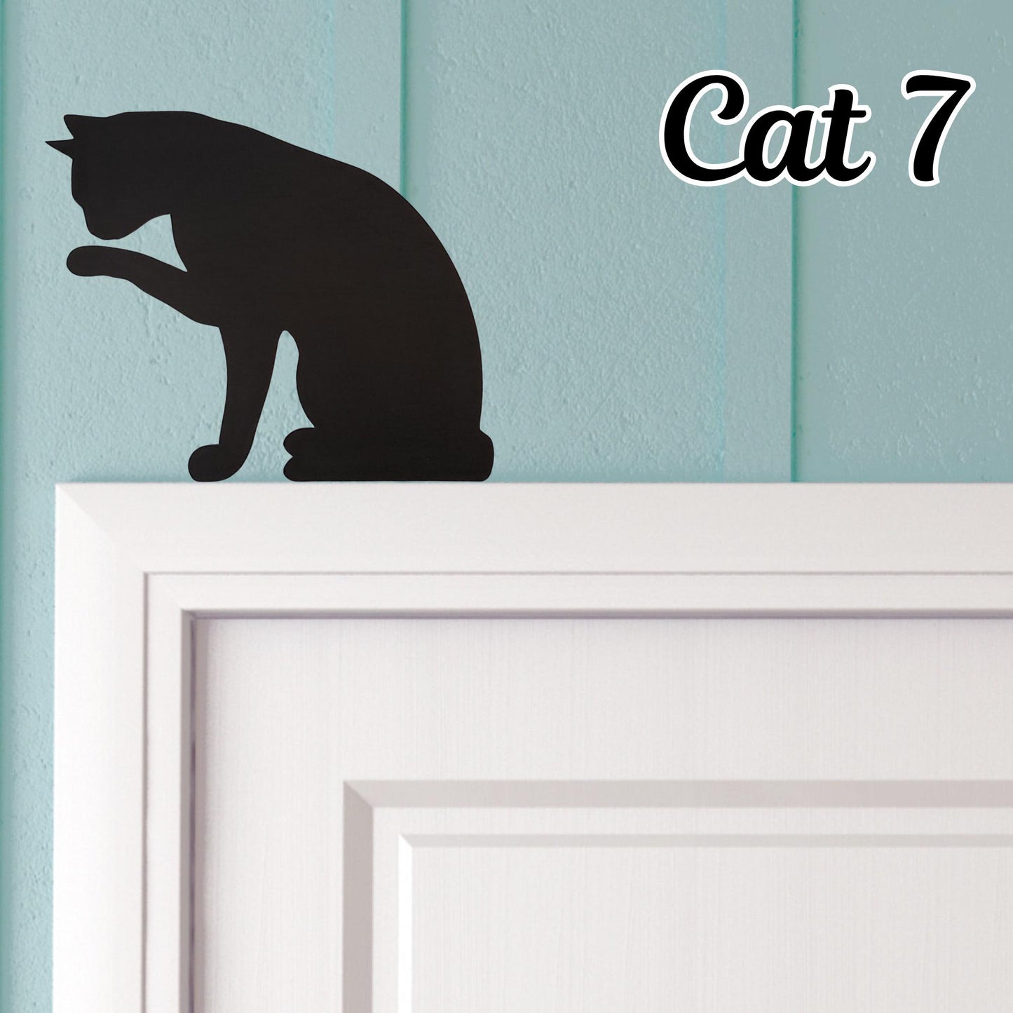 Black Cat Wooden Door Topper – 9 Unique Designs Hand-Painted & Sealed