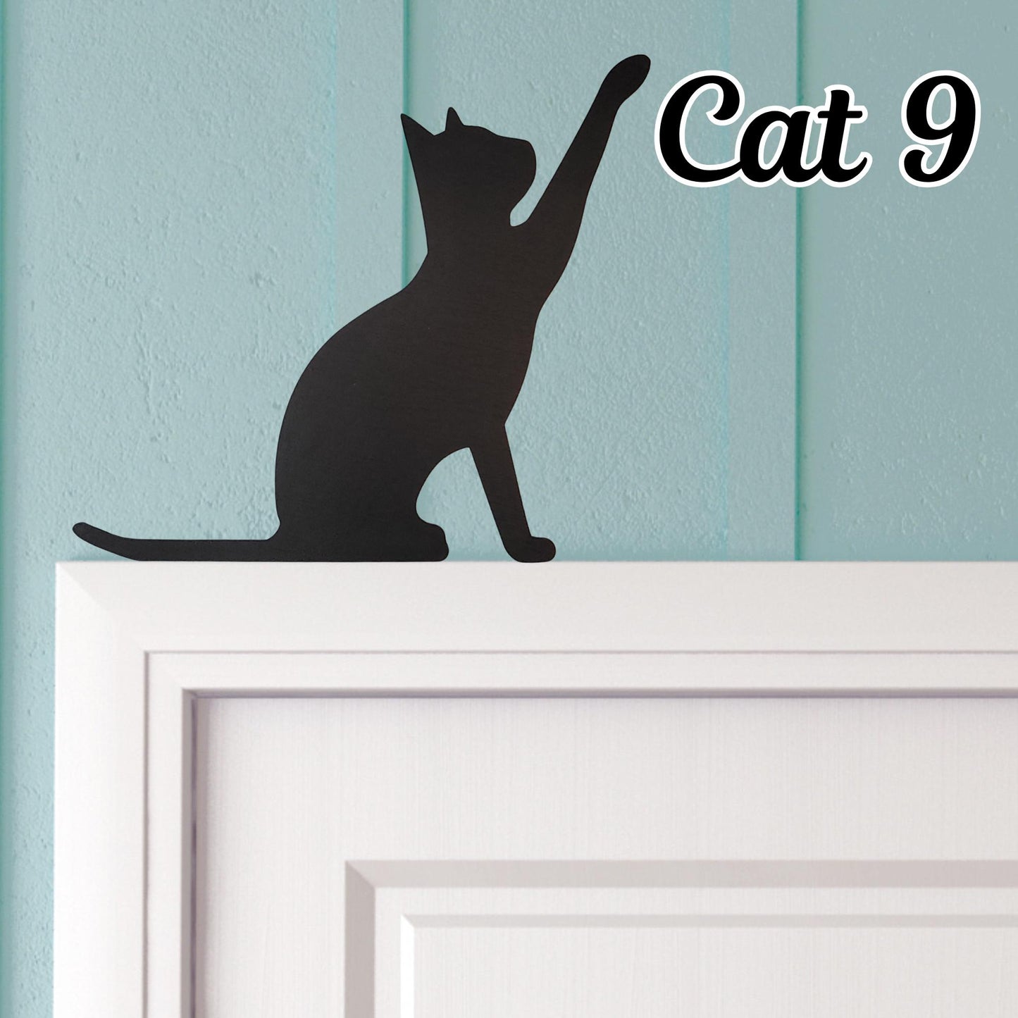 Black Cat Wooden Door Topper – 9 Unique Designs Hand-Painted & Sealed