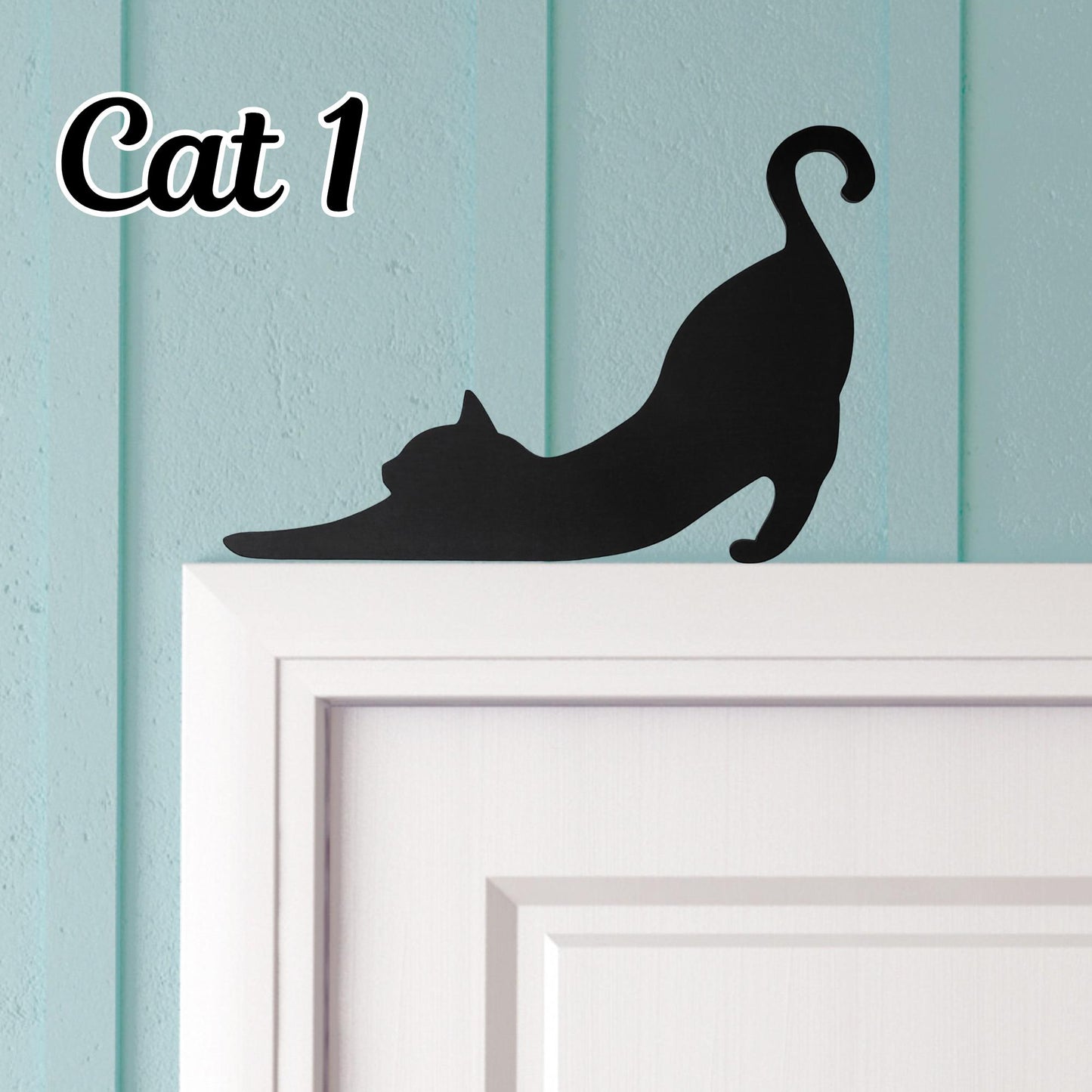 Black Cat Wooden Door Topper – 9 Unique Designs Hand-Painted & Sealed