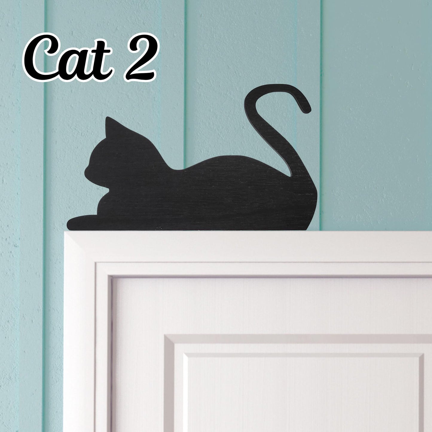 Black Cat Wooden Door Topper – 9 Unique Designs Hand-Painted & Sealed