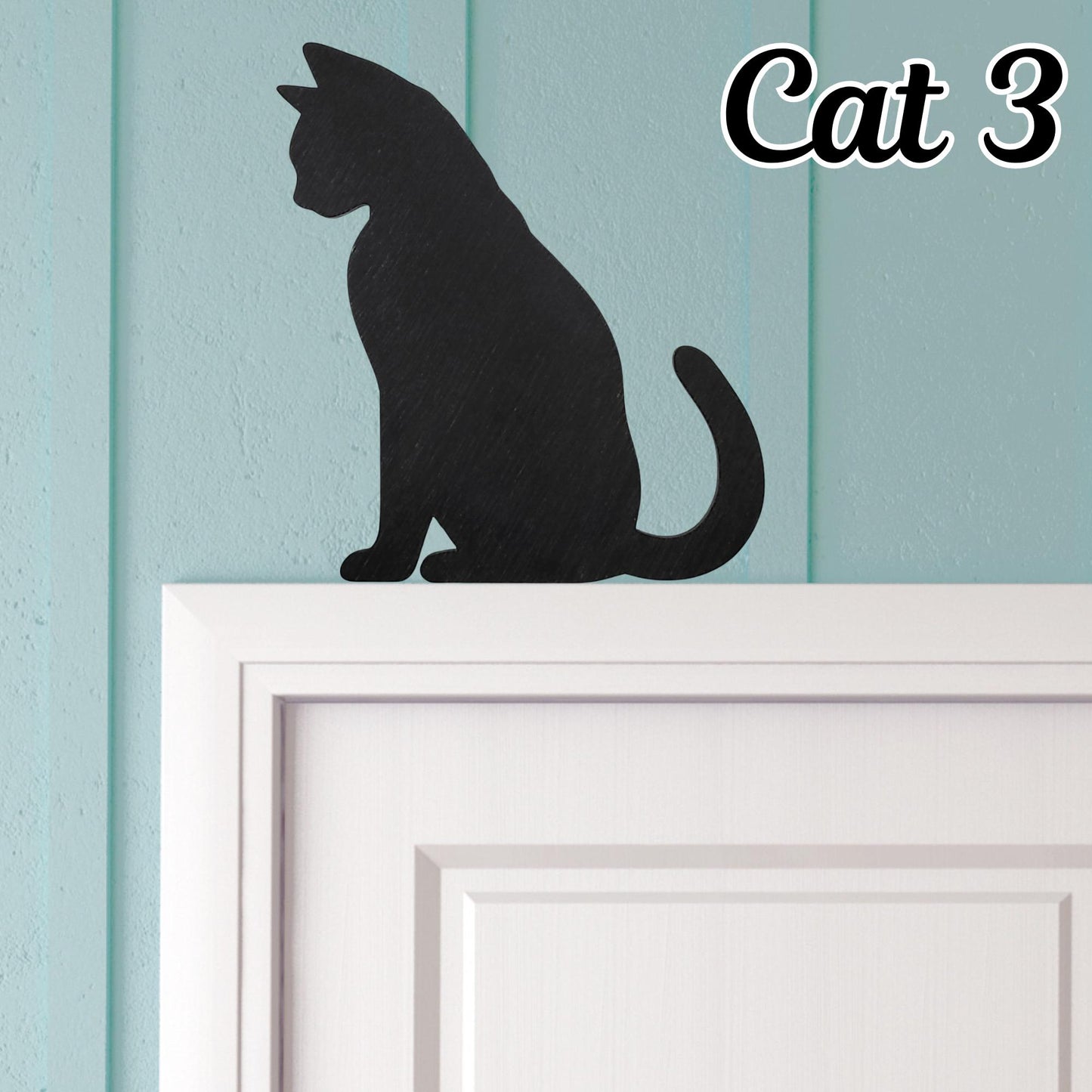 Black Cat Wooden Door Topper – 9 Unique Designs Hand-Painted & Sealed