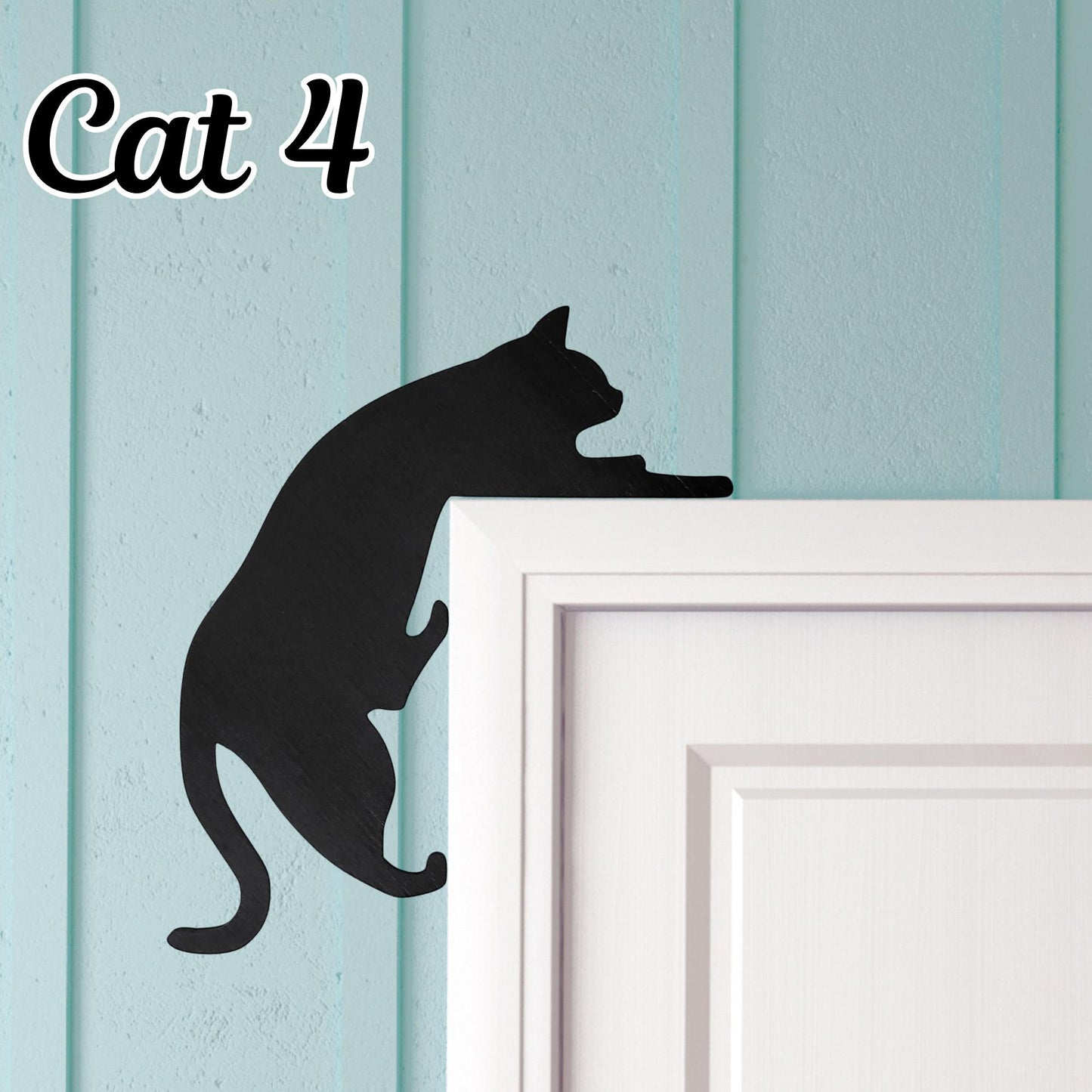 Black Cat Wooden Door Topper – 9 Unique Designs Hand-Painted & Sealed