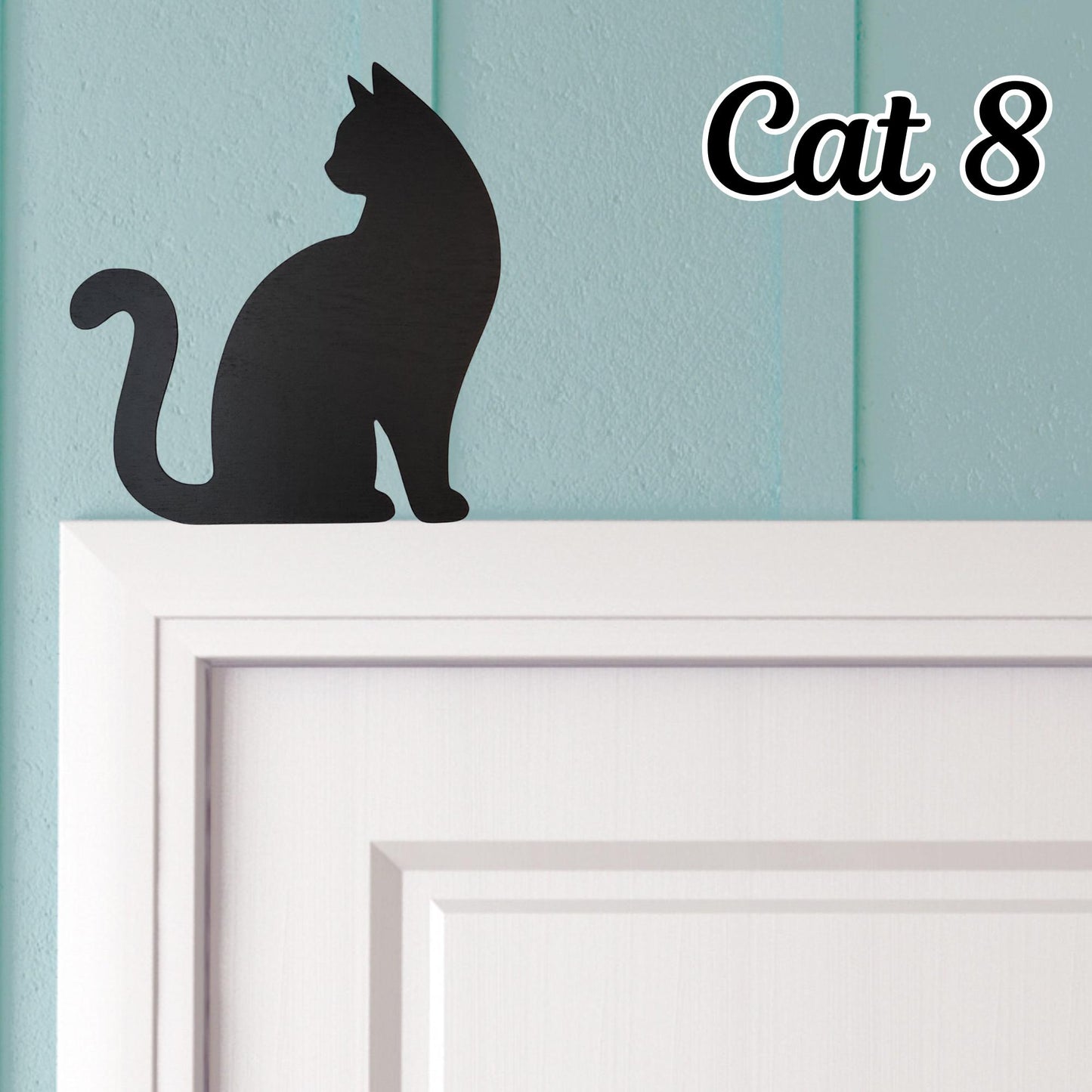 Black Cat Wooden Door Topper – 9 Unique Designs Hand-Painted & Sealed