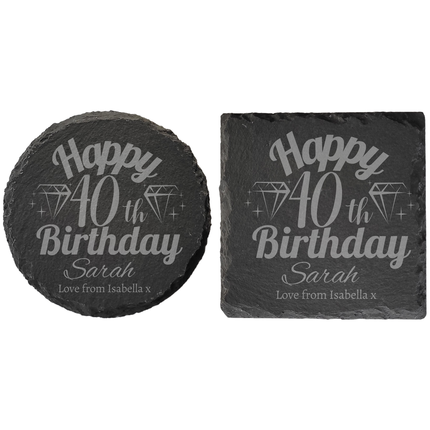 Personalised Milestone Birthday Slate Coaster – Featuring Different Hobbies/Interests