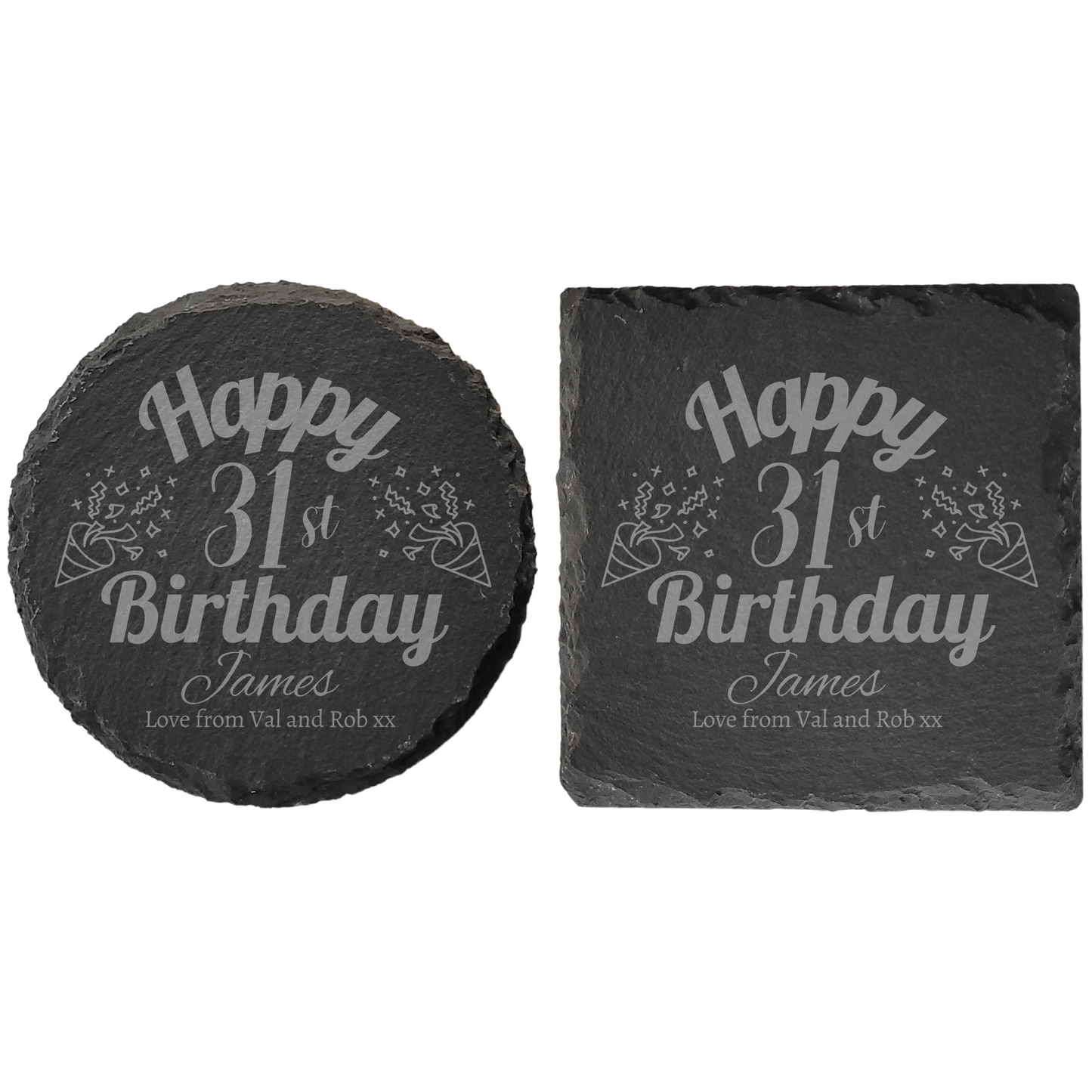 Personalised Milestone Birthday Slate Coaster – Featuring Different Hobbies/Interests
