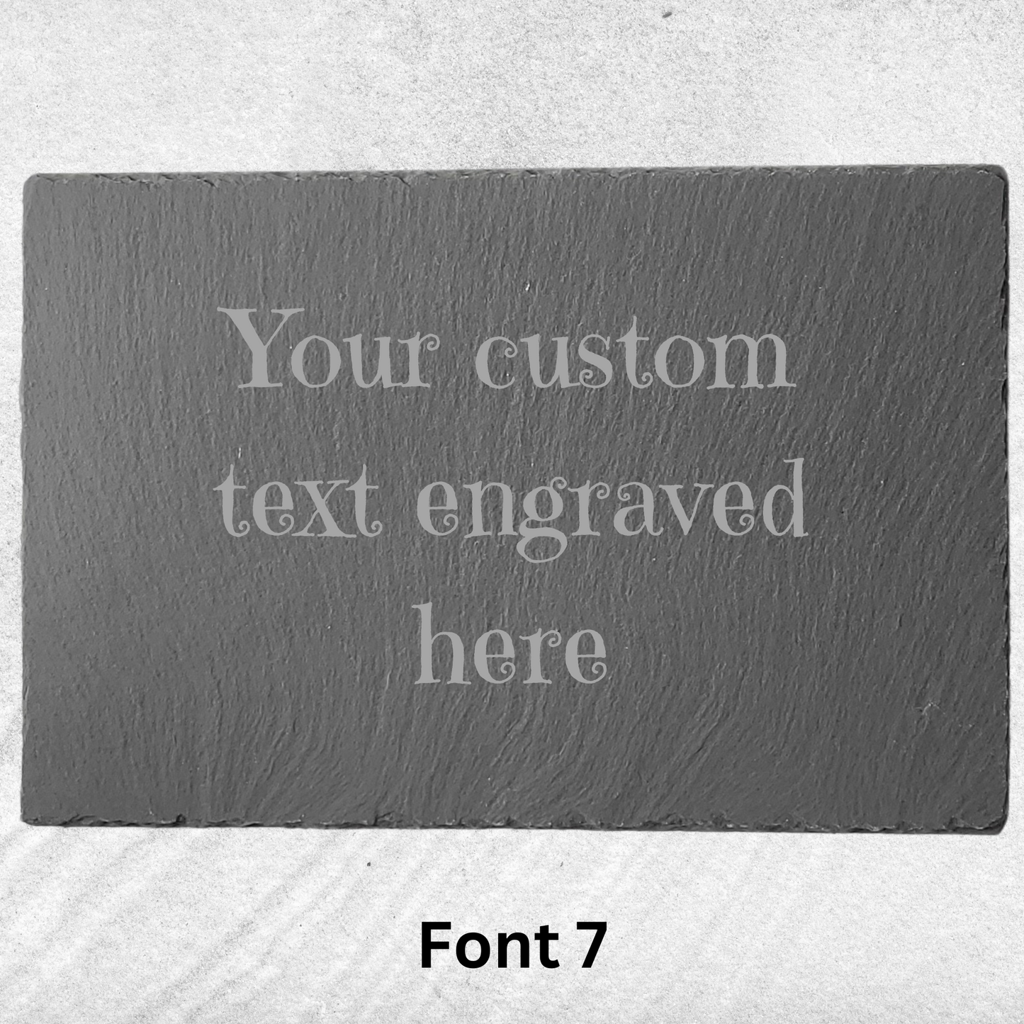 Personalised Slate Dinner Placemat – Custom Laser Engraving  6 Font Choices, Any Text Can Be Engraved