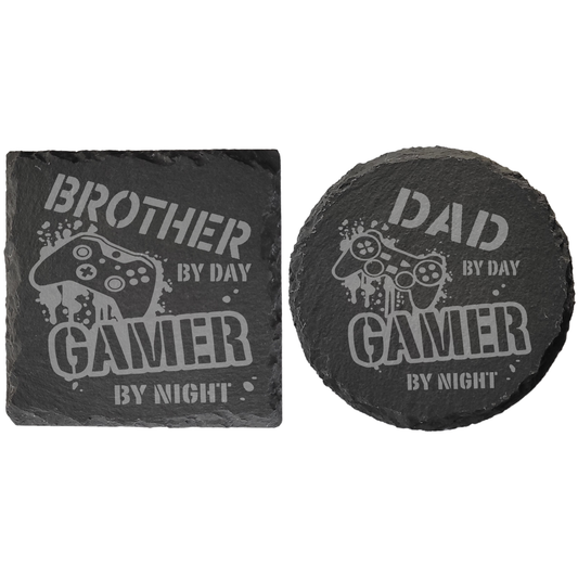 Personalised Slate Coaster – Gamer Gift for Dad, Brother, or Any Role  Custom Name & Occupation Option