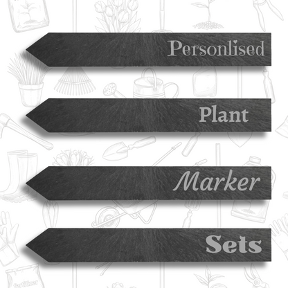 Laser Engraved Slate Plant Labels – Custom Font Sets for Gardeners