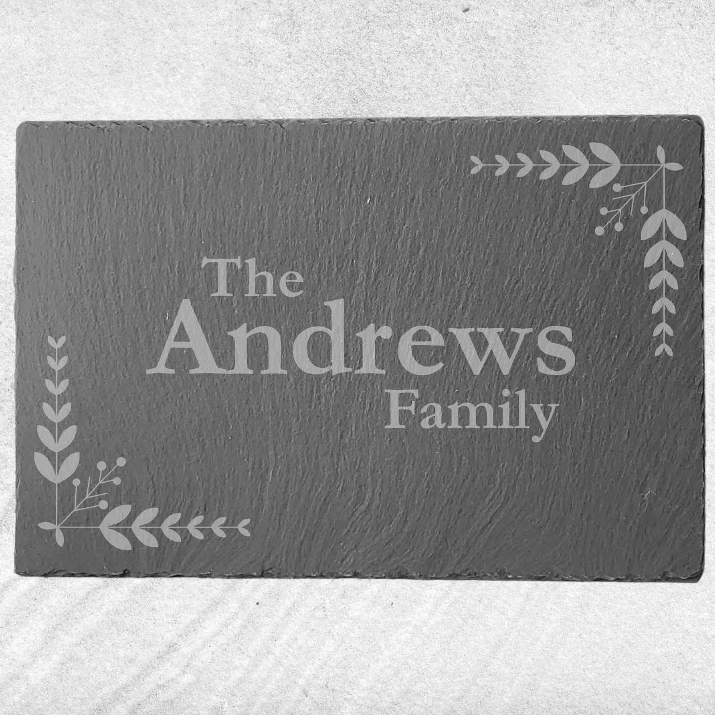 Personalised Slate Dinning Table Placemats – 7 Designs - Custom Family Name - Singles or Sets