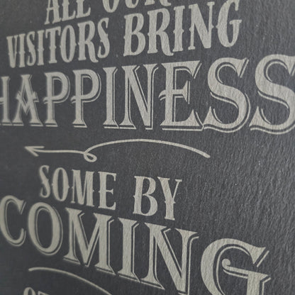 Humorous Guest Hanging Slate Sign, Rectangular Slate Sign with Rope.