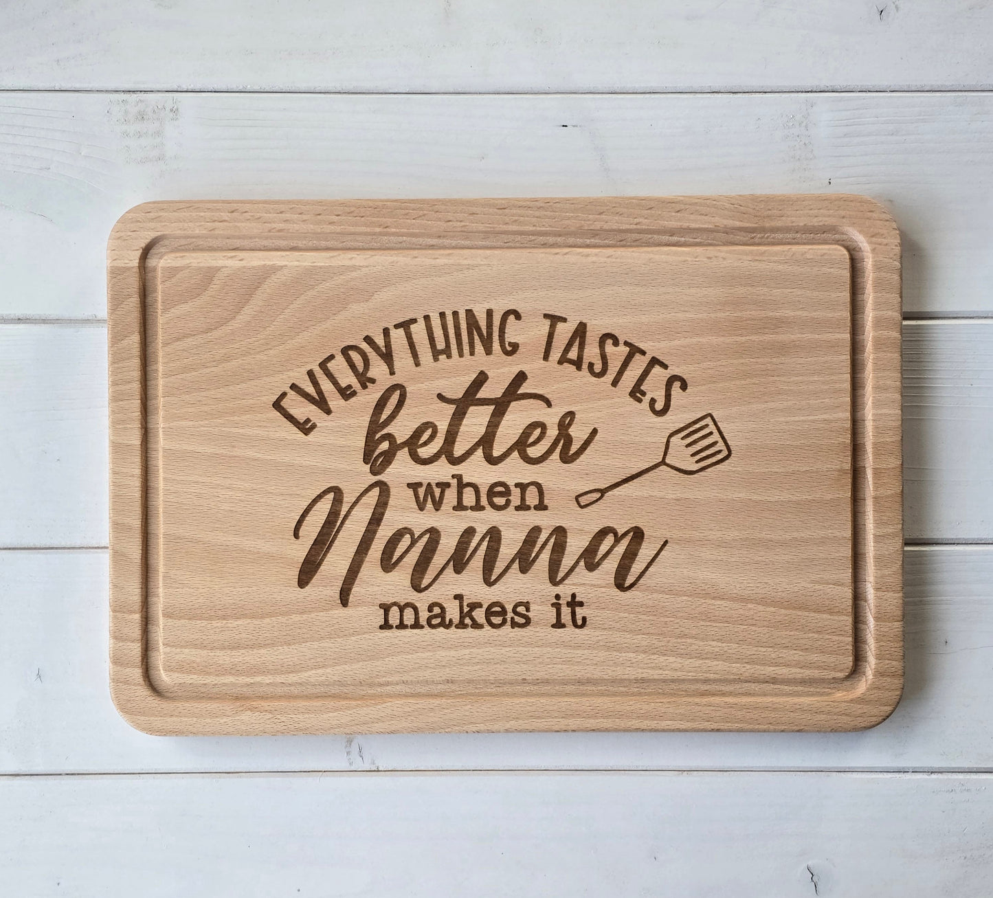 Personalised Beechwood Chopping Board - Laser Engraved Design with Custom Name.