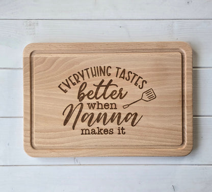Personalised Beechwood Chopping Board - Laser Engraved Design with Custom Name.