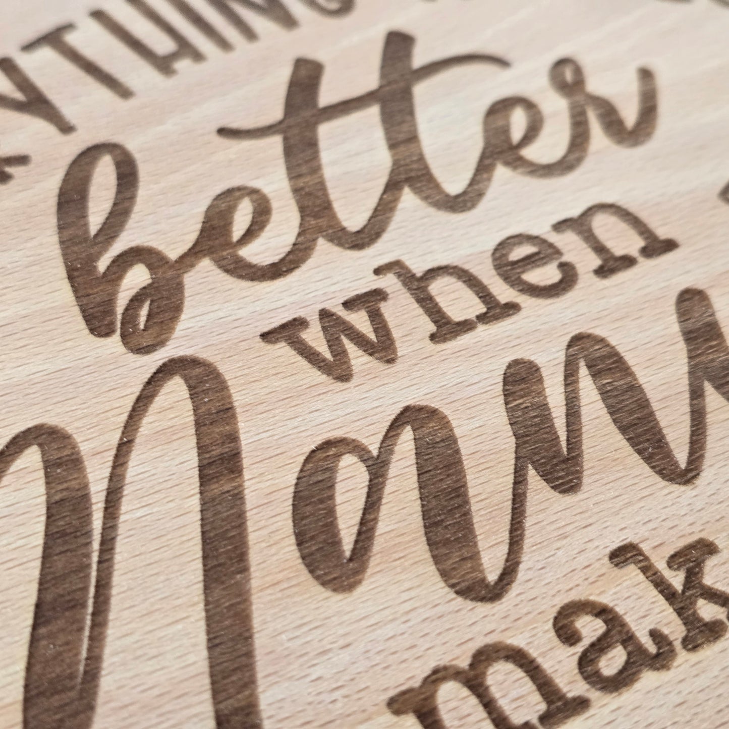 Personalised Beechwood Chopping Board - Laser Engraved Design with Custom Name.