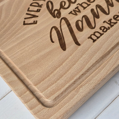 Personalised Beechwood Chopping Board - Laser Engraved Design with Custom Name.