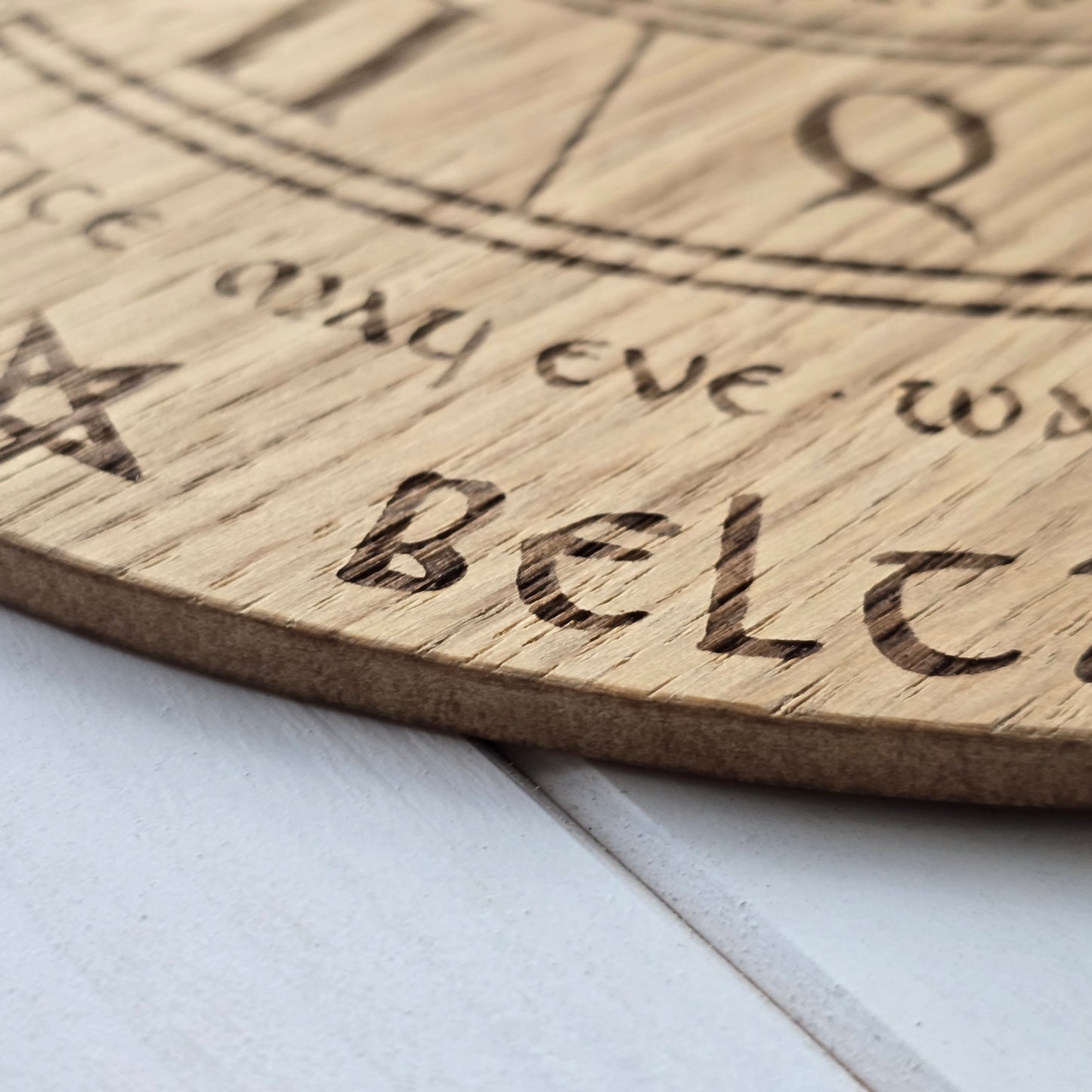 Wheel of the Year – Laser Engraved Oak Circle | Pagan Sabbat Calendar | Handcrafted Ritual Décor