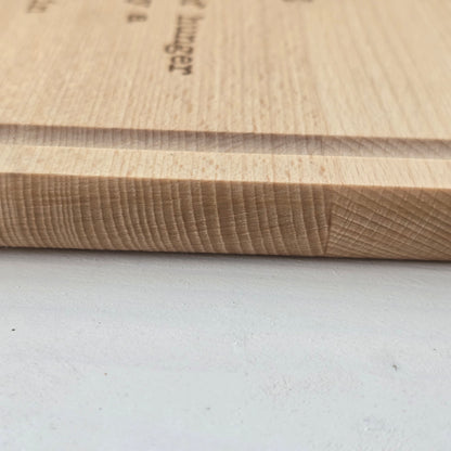“Hangry” Beechwood Chopping Board – Laser Engraved and Treated with a Food Safe Mineral Oil