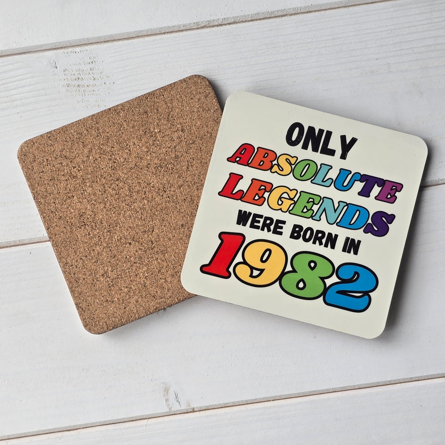 Legendary Birth Year Coaster – “Only Absolute Legends Were Born In…” Personalised Sublimation Gift
