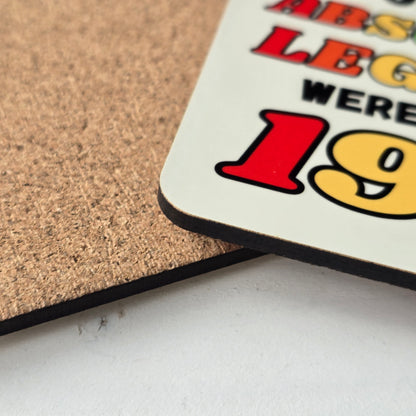 Legendary Birth Year Coaster – “Only Absolute Legends Were Born In…” Personalised Sublimation Gift