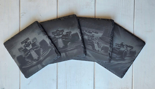 Formula 1 Slate Coasters – Laser Engraved Formula 1 Inspired Racing Art