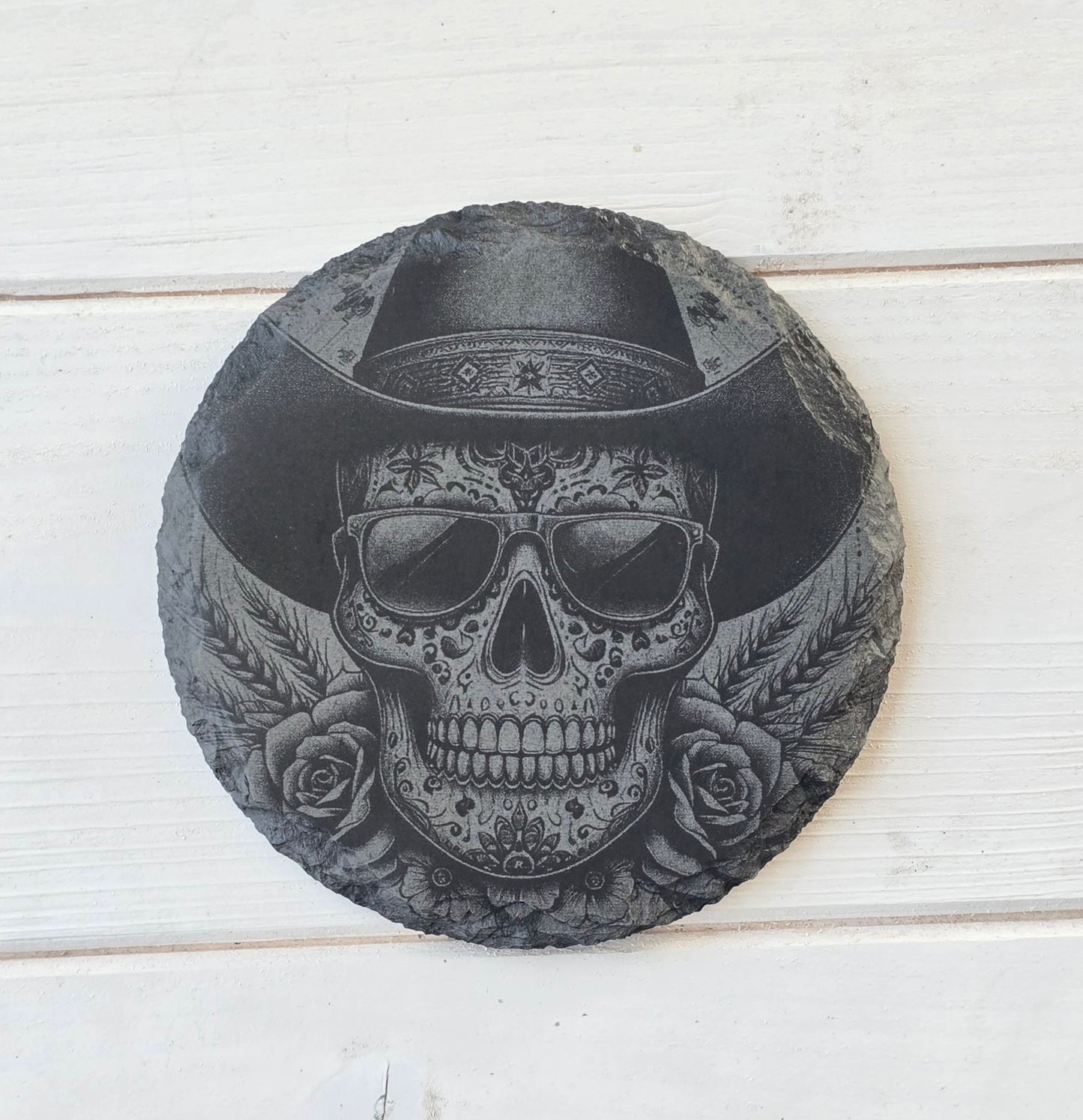 Square Slate Coasters – Intricate Mexican Skull Designs with Day of the Dead Flair (Copy)