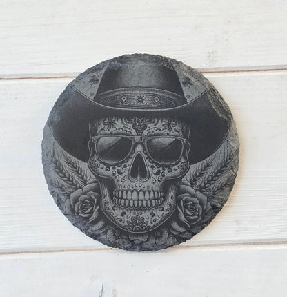 Square Slate Coasters – Intricate Mexican Skull Designs with Day of the Dead Flair (Copy)