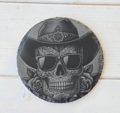 Square Slate Coasters – Intricate Mexican Skull Designs with Day of the Dead Flair (Copy)