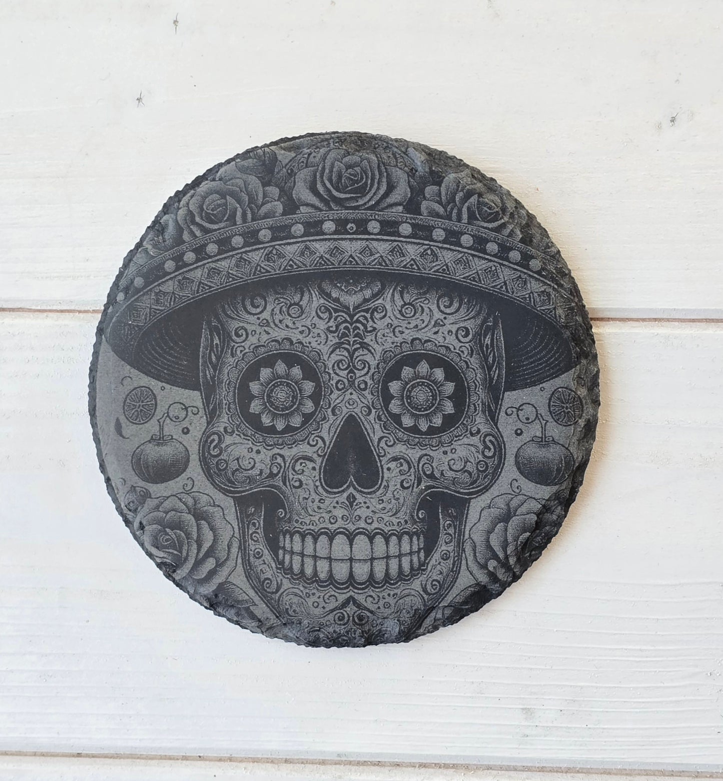 Square Slate Coasters – Intricate Mexican Skull Designs with Day of the Dead Flair (Copy)